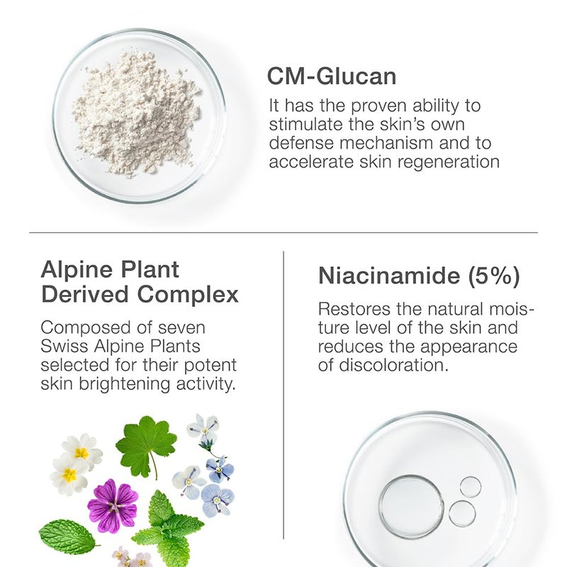 Skincode سيروم سكينكود إيسينشالز ألباين وايت لتفتيح البشرة - سيروم مرطب ومضيء للبقع الداكنة مع CM-غلوكان، نياسيناميد ونباتات الألب Swiss، لجميع أنواع البشرة (1.0 أونصة / 30 مل) - Image 3